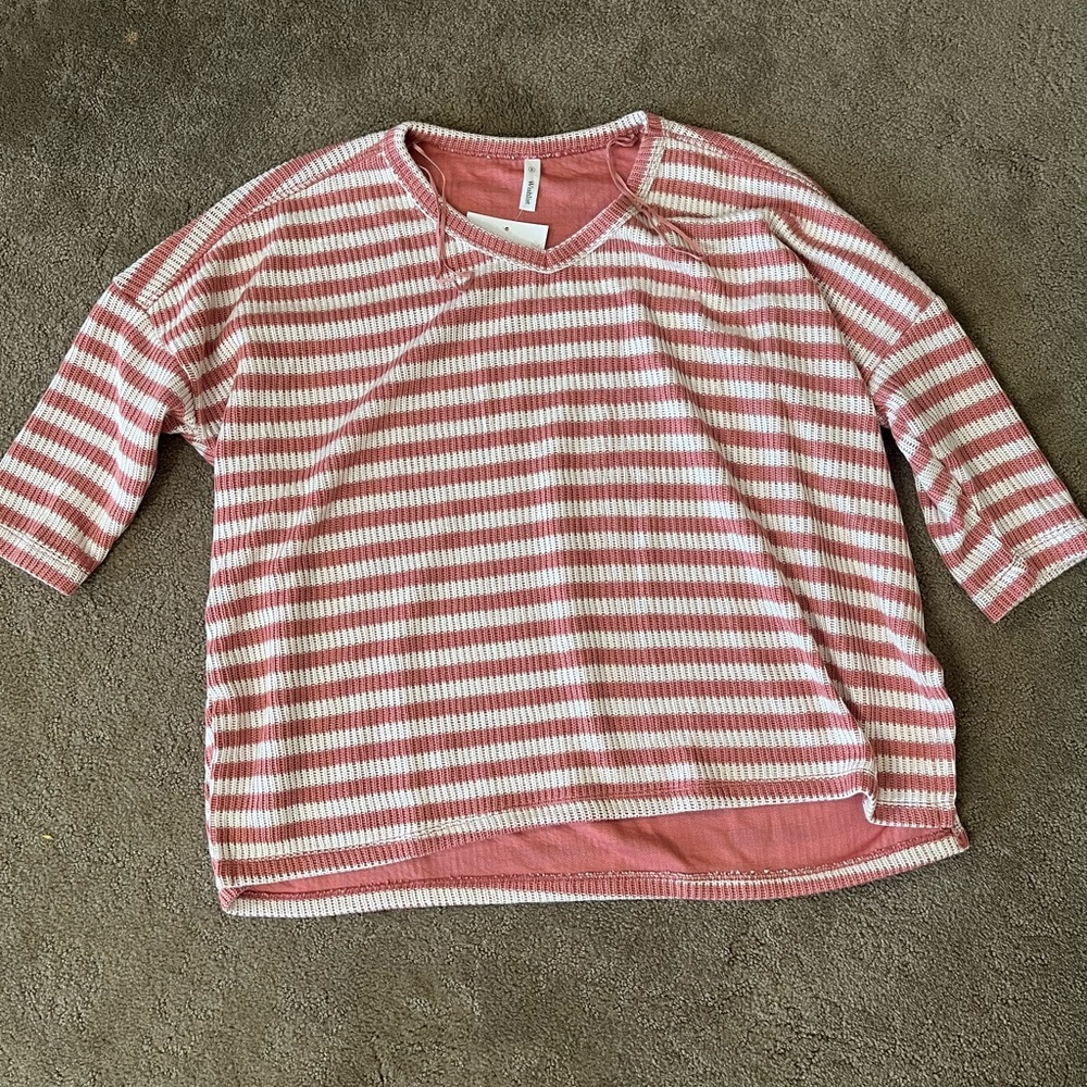 Wishlist Pink and White Long Sleeve Sweater